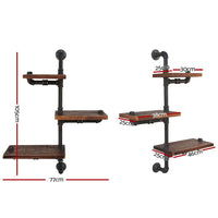 Artiss Floating DIY Pipe Shelf 3 Tiers - IVAN Home & Garden Kings Warehouse 