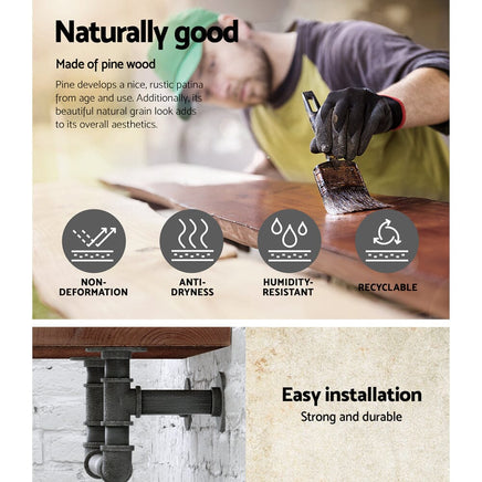 Artiss Floating DIY Pipe Shelf - IVES Home & Garden Kings Warehouse 