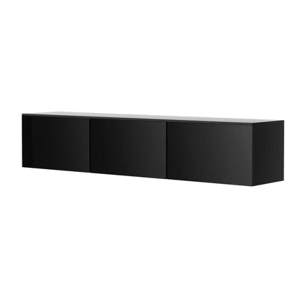 Artiss Floating Entertainment Unit TV Cabinet High Glossy Black 3 Cabinets 200CM Furniture Kings Warehouse 