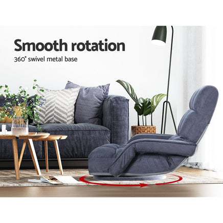 Artiss Floor Chair Lounge Sofa Swivel Charcoal Furniture Kings Warehouse 