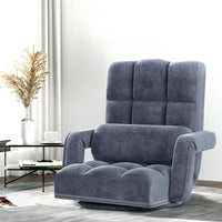Artiss Floor Chair Lounge Sofa Swivel Charcoal Furniture Kings Warehouse 