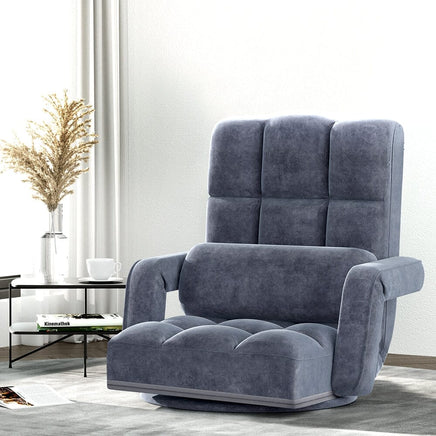 Artiss Floor Chair Lounge Sofa Swivel Charcoal Furniture Kings Warehouse 