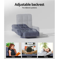 Artiss Floor Chair Lounge Sofa Swivel Charcoal Furniture Kings Warehouse 