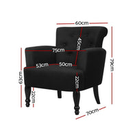 Artiss French Lorraine Chair Retro Wing - Black Redecorate for Winter Kings Warehouse 