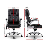 Artiss Massage Office Chair 8 Point PU Leather Office Chair - Black End of Year Clearance Sale Kings Warehouse 