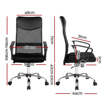 Artiss Mesh Office Chair High Back Black Furniture Kings Warehouse 