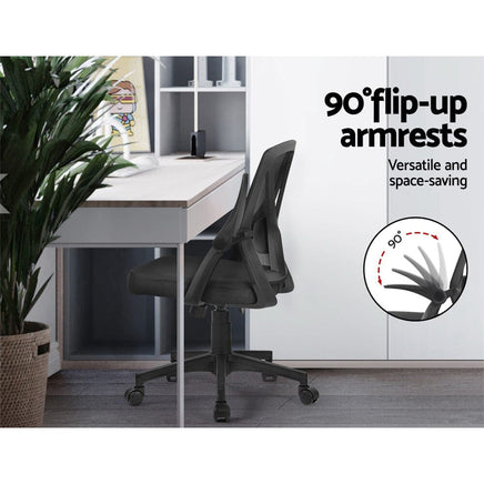 Artiss Mesh Office Chair Mid Back Black Furniture Kings Warehouse 