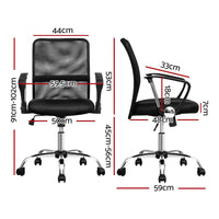 Artiss Mesh Office Chair Mid Back Black Furniture Kings Warehouse 