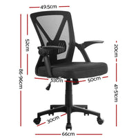 Artiss Mesh Office Chair Mid Back Black Furniture Kings Warehouse 
