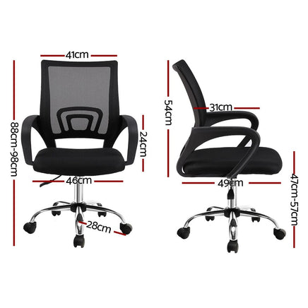 Artiss Mesh Office Chair Mid Back Black Furniture Kings Warehouse 