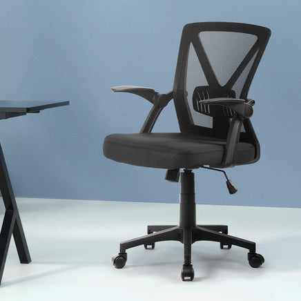 Artiss Mesh Office Chair Mid Back Black Furniture Kings Warehouse 