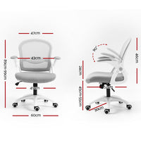Artiss Mesh Office Chair Mid Back Grey Furniture Kings Warehouse 