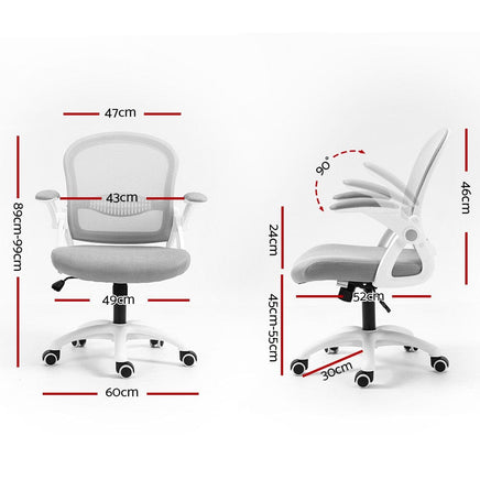 Artiss Mesh Office Chair Mid Back Grey Furniture Kings Warehouse 