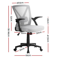 Artiss Mesh Office Chair Mid Back Grey Furniture Kings Warehouse 