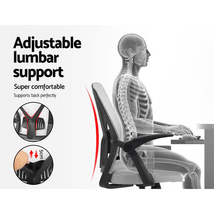 Artiss Mesh Office Chair Mid Back Grey Furniture Kings Warehouse 