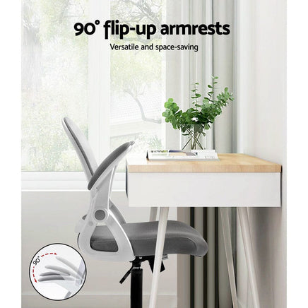 Artiss Mesh Office Chair Mid Back Grey Furniture Kings Warehouse 