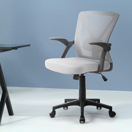 Artiss Mesh Office Chair Mid Back Grey Furniture Kings Warehouse 