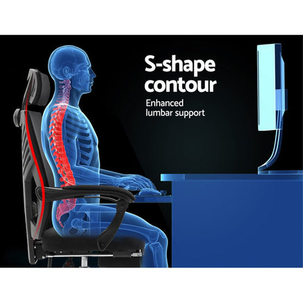 Artiss Mesh Office Chair Recliner Black Furniture Kings Warehouse 