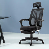 Artiss Mesh Office Chair Recliner Black Furniture Kings Warehouse 