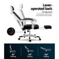 Artiss Mesh Office Chair Recliner Black White Furniture Kings Warehouse 