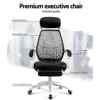 Artiss Mesh Office Chair Recliner Black White Furniture Kings Warehouse 