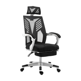 Artiss Mesh Office Chair Recliner Black White Furniture Kings Warehouse 