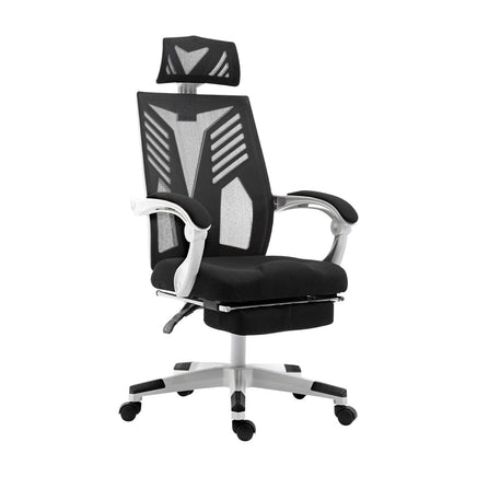 Artiss Mesh Office Chair Recliner Black White Furniture Kings Warehouse 