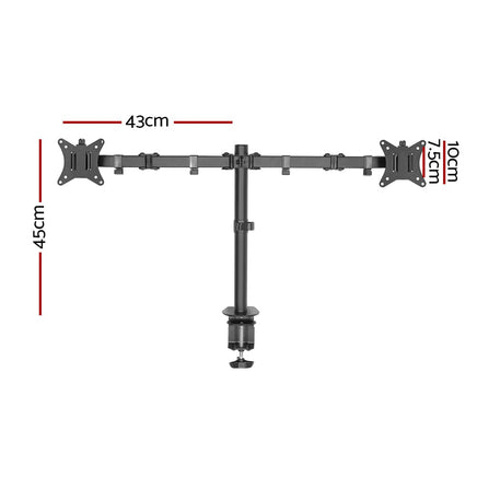 Artiss Monitor Arm Dual Desk Mount Screen Bracket Holder Electronics Kings Warehouse 