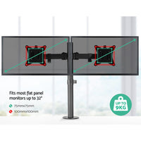 Artiss Monitor Arm Dual Desk Mount Screen Bracket Holder Electronics Kings Warehouse 