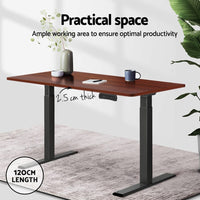 Artiss Motorised Standing Desk Desktop Electric Sit Stand Table Walnut Kings Warehouse 