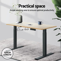 Artiss Motorised Standing Desk Desktop Electric Sit Stand Table White Oak Kings Warehouse 