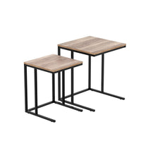 Artiss Nesting Coffee Table Sef of 2 Walnut Brok Appliances Kings Warehouse 