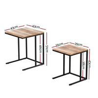 Artiss Nesting Coffee Table Sef of 2 Walnut Brok Appliances Kings Warehouse 
