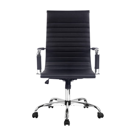 Artiss Office Chair Conference Chairs PU Leather High Back Black Furniture Kings Warehouse 