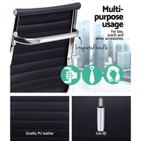Artiss Office Chair Conference Chairs PU Leather High Back Black Furniture Kings Warehouse 