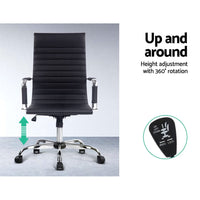 Artiss Office Chair Conference Chairs PU Leather High Back Black Furniture Kings Warehouse 