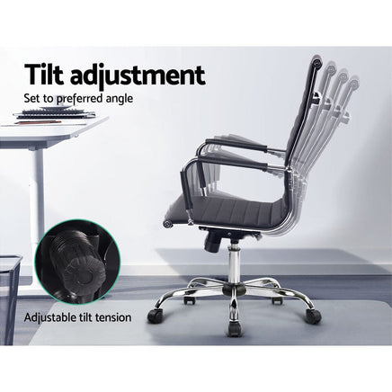 Artiss Office Chair Conference Chairs PU Leather High Back Black Furniture Kings Warehouse 