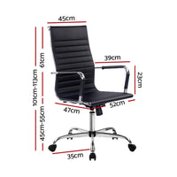 Artiss Office Chair Conference Chairs PU Leather High Back Black Furniture Kings Warehouse 