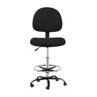 Artiss Office Chair Drafting Stool Fabric Chairs Black Furniture Kings Warehouse 