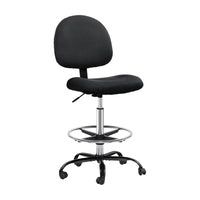 Artiss Office Chair Drafting Stool Fabric Chairs Black Furniture Kings Warehouse 