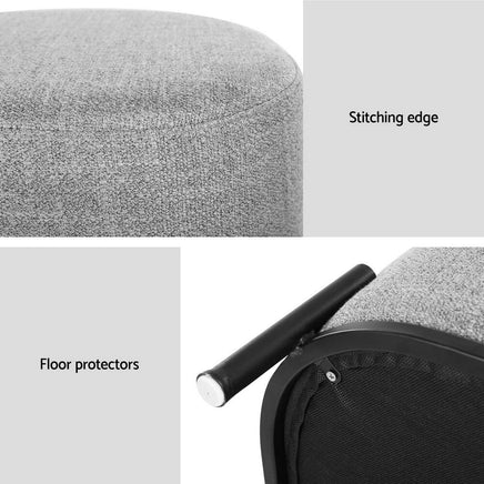 Artiss Ottoman Foot Stool Square Linen Grey Furniture Kings Warehouse 