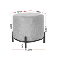 Artiss Ottoman Foot Stool Square Linen Grey Furniture Kings Warehouse 