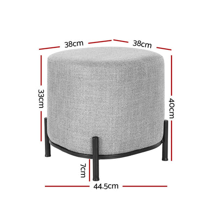Artiss Ottoman Foot Stool Square Linen Grey Furniture Kings Warehouse 