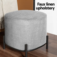 Artiss Ottoman Foot Stool Square Linen Grey Furniture Kings Warehouse 