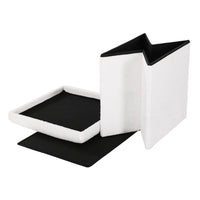 Artiss Ottoman Storage Foot Stool Vanity Square Teddy Furniture Kings Warehouse 