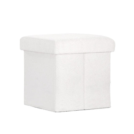 Artiss Ottoman Storage Foot Stool Vanity Square Teddy Furniture Kings Warehouse 