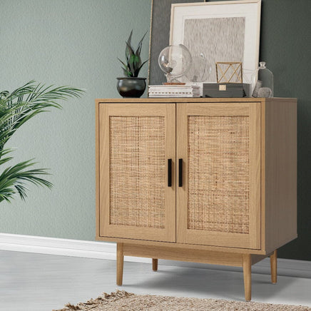 Artiss Rattan Buffet Sideboard 2 Doors - BRIONY Oak Furniture Kings Warehouse 