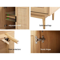 Artiss Rattan Buffet Sideboard 2 Doors - BRIONY Oak Furniture Kings Warehouse 