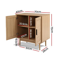 Artiss Rattan Buffet Sideboard 2 Doors - BRIONY Oak Furniture Kings Warehouse 