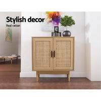Artiss Rattan Buffet Sideboard 2 Doors - BRIONY Oak Furniture Kings Warehouse 